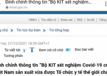 Bộ Khoa học và Công nghệ nói thông tin ‘WHO chấp thuận kit xét nghiệm của Việt Á’ là do… báo chí